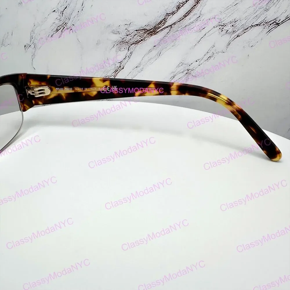 NEW MIU MIU Sunglasses Honey Havana Brown Vedette Clear Blue Light Lens